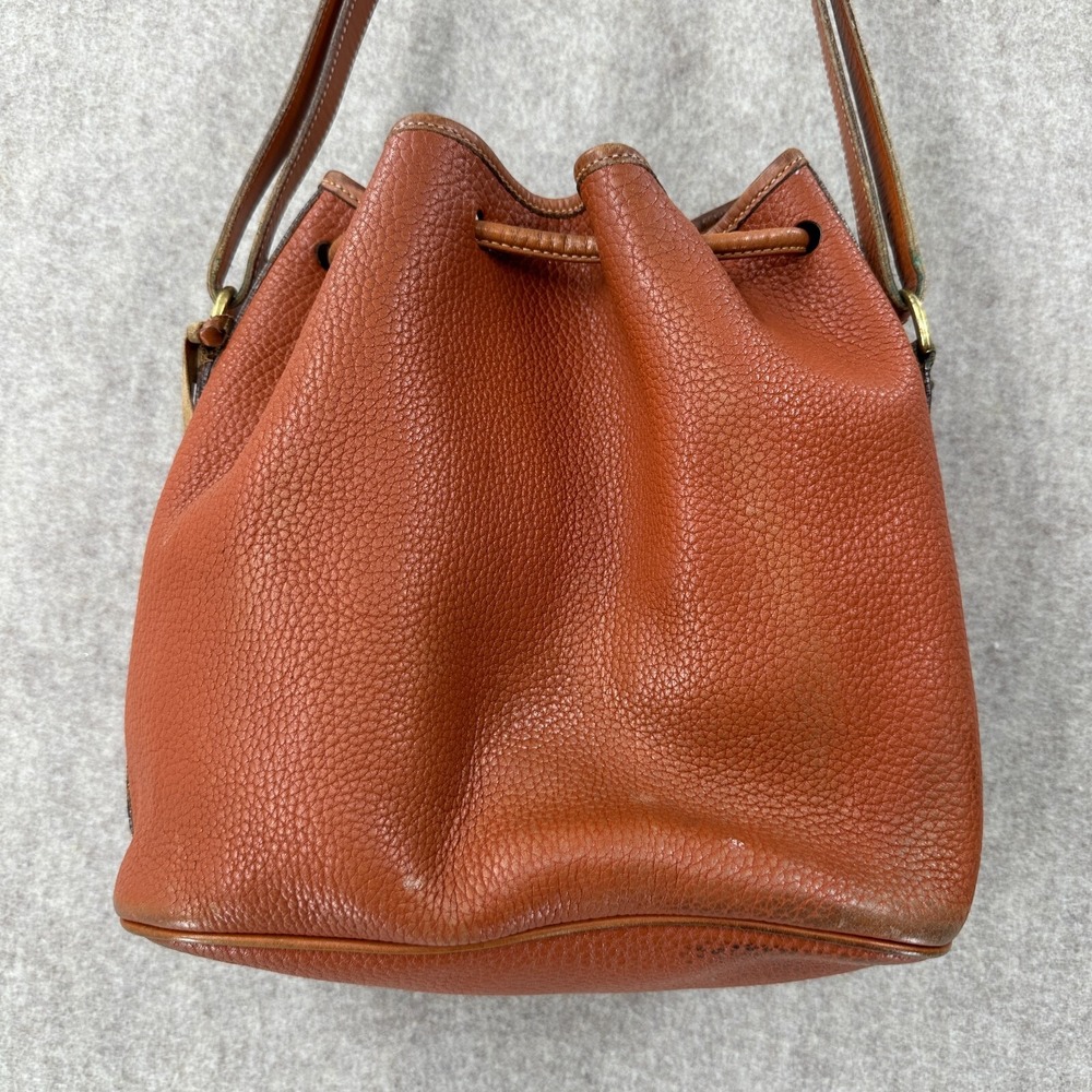 VTG DOONEY & BOURKE Tan Brown Bucket Bag Purse All Weather Leather‎ Shoulder - Picture 9 of 14